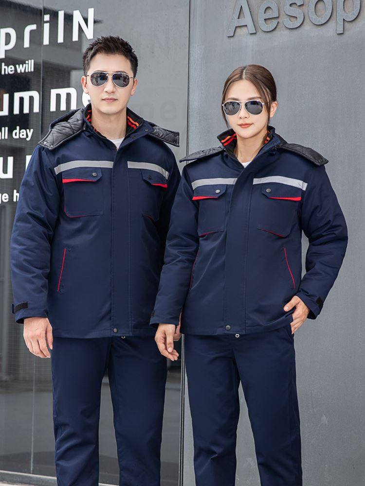 冬工作服棉衣男加厚防寒服大衣劳保服棉袄冷库物季流汽修棉服定制