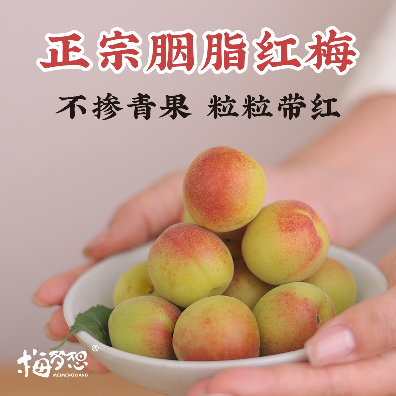 新鲜胭脂梅鲜果福建诏安红梅泡酒专用青梅鲜果黄梅现摘级特鲜梅子