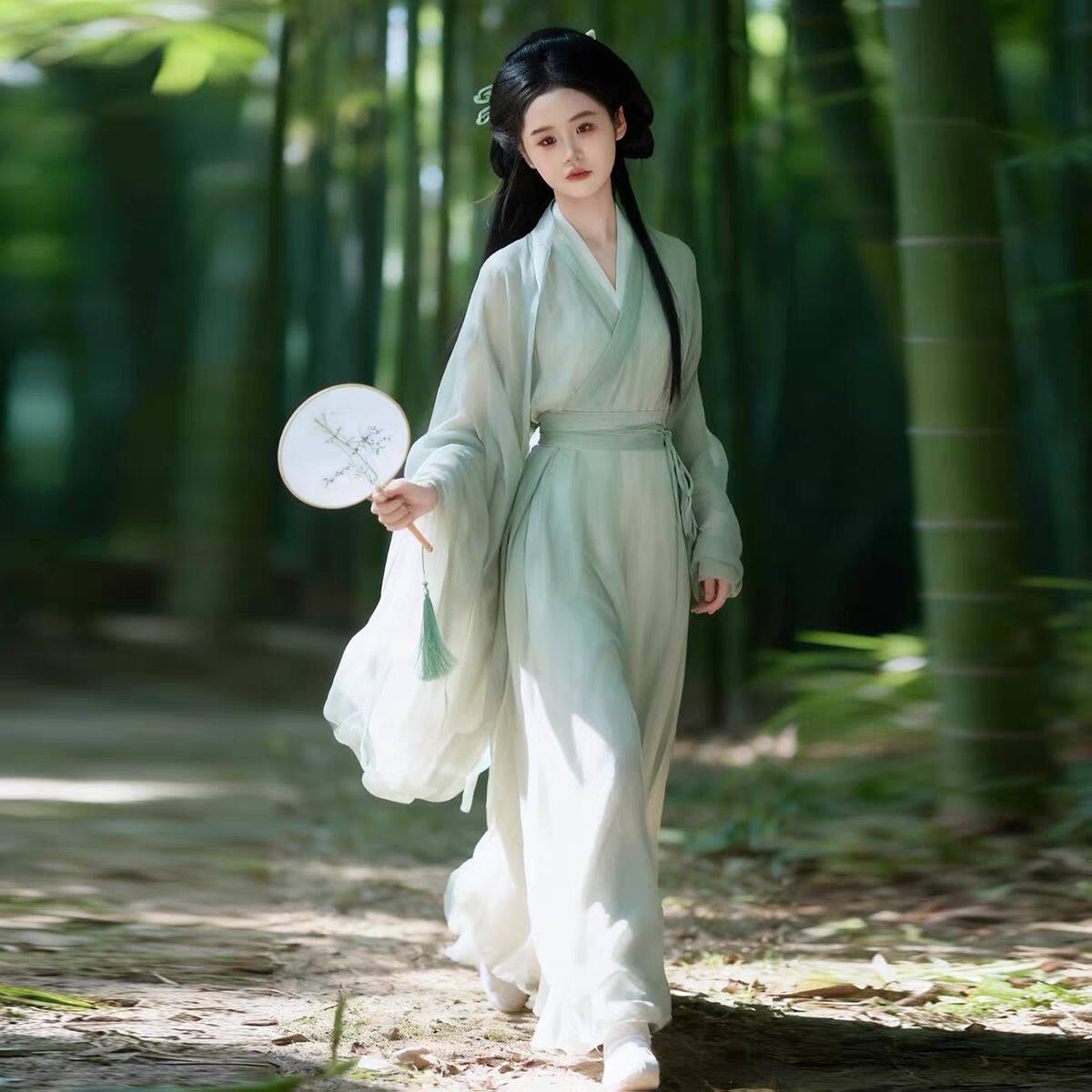 汉服女童2026新款儿童古装超仙战国袍古魏晋风交领唐装六一演出服