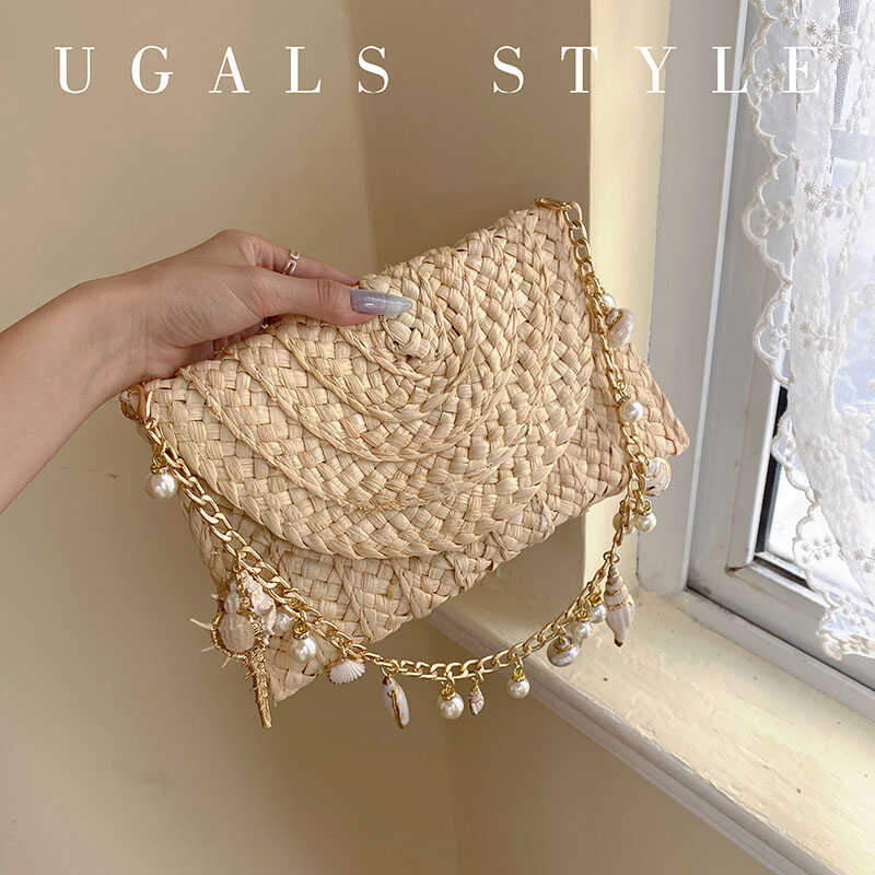 UGALS托特包海边度假编织草编包