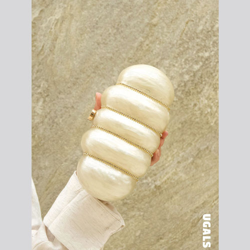UGALS法式仙女高级感大理石亚克力毛毛虫宴会水钻盒子手拿斜挎包