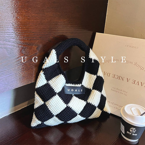 UGALSdiy材料包棋盘格托特托特包