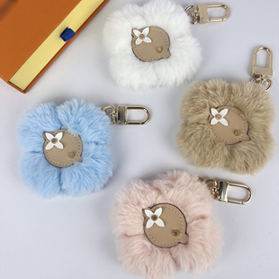 微微安毛绒公仔钥匙扣轻奢兔毛挂件包包饰品可爱毛绒公仔摆件