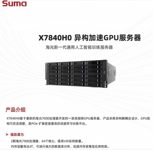 包邮 中科sumaX7840H0 三年 hygon7255CPU GPU服务器
