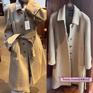 买手店 theBarnnet 2024新款 八奶宽松显瘦单排扣系带大衣外套女