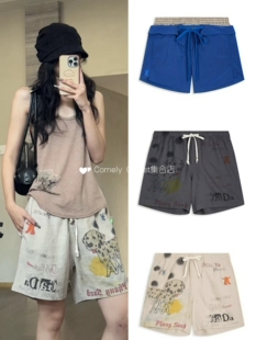 买手店 open yy 26春夏新款 宠物俱乐部斑点狗短裤色块叠层短裤女
