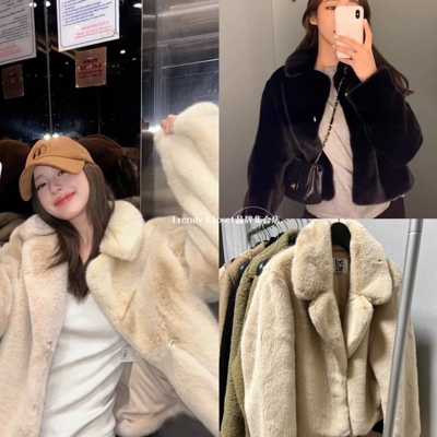 买手店 LOVE YOU SO MUCH 赵露思同款LYSM环保皮草短款外套大衣女