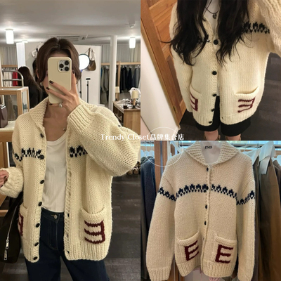 北京现货 ETHOS 204冬季新款 女减龄百搭设计感手工毛衣针织开衫