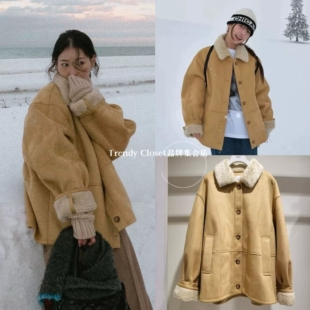 韩国在途 studio tomboy 25秋冬新款 翻领皮毛一体保暖大衣外套女