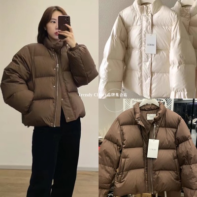 买手店 lerobe 美娜家 24新款 简约休闲立领短款白鹅绒面包服外套