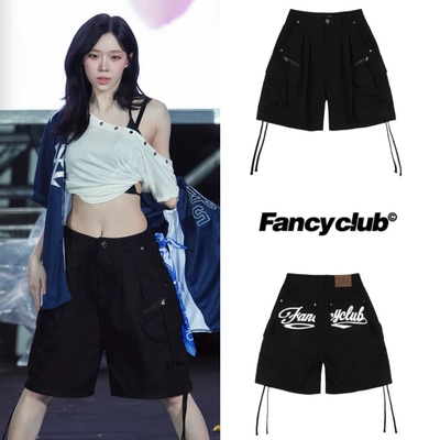 现货金玟庭 Julie同款 FANCY CLUB 26新款字母印花休闲短裤五分裤