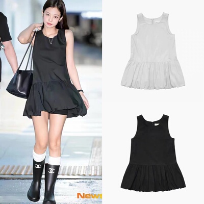 国内现货 amomento 金智妮同款 花苞背心连衣裙无袖百搭蓬蓬裙女