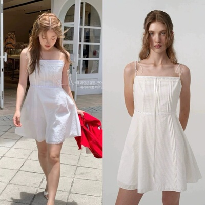 国内现货 The Barnnet 25夏新款 八奶气质系带蕾丝吊带连衣裙长裙