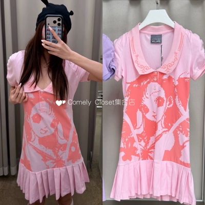 买手店 Ashley Williams 26SS新款 动漫少女 百褶 polo连衣裙女