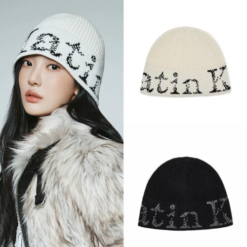 买手店 Matinkim 2026早春新款 保暖拼色提花针织帽毛线帽冷帽子