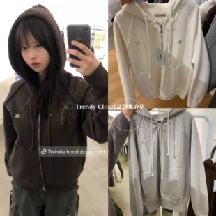 北京现货 coyseio 25秋季新款 甜美星星蝴蝶结印花卫衣拉链外套女