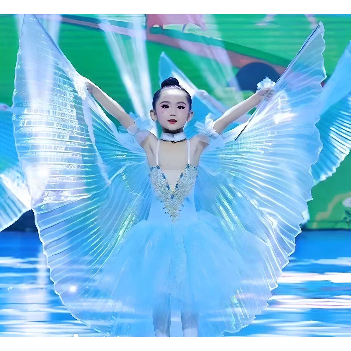 六一儿童小风筝舞蹈演出服翅膀道具儿童芭蕾舞蹈服小天鹅女童服装