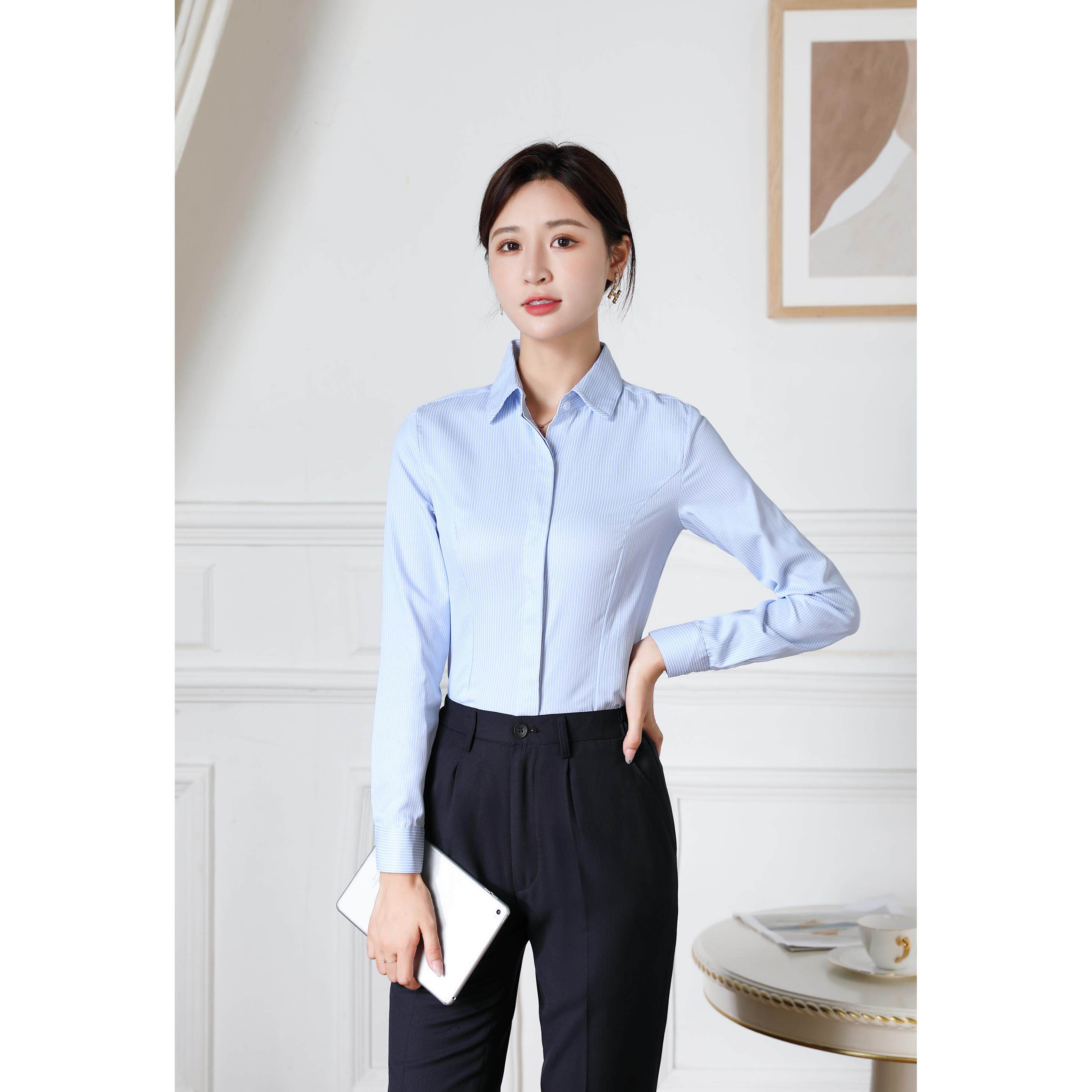 现货新款浦发银行行服短袖衬衫女 浦行职业装长袖工作服工装西裤