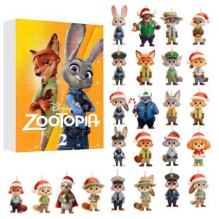 Zootopia2疯狂动物城挂件盲盒圣诞节朱迪尼克亚克力钥匙扣挂饰