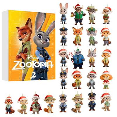 Zootopia2疯狂动物城挂件盲盒圣诞节朱迪尼克亚克力钥匙扣挂饰