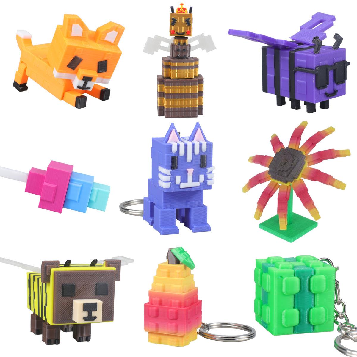 3D打印罗布乐思roblox种植花园手办公仔游戏周边狐狸浣熊玩具模型