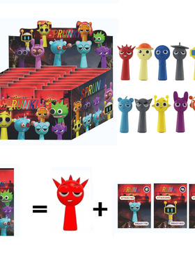 sprunki节奏盒子新款公仔手办大号西蒙杰文摆件盲袋卡片玩具礼物