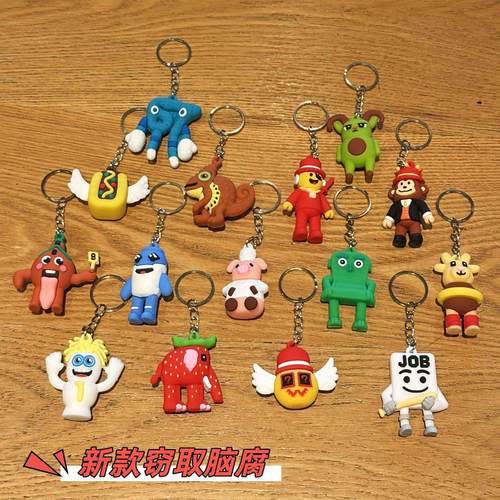 跨境新品steal a brainrot窃取脑腐游戏公仔钥匙扣草莓大象挂件