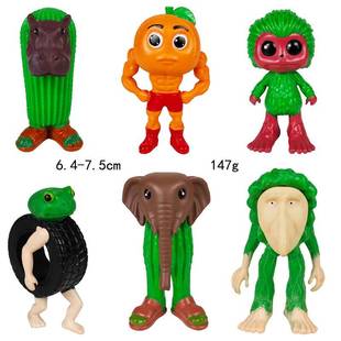 外国山海经手办模型仙人掌河马大象猴子魔性动物公仔摆件儿童玩具