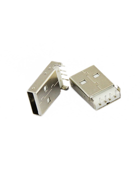 全元芯 连接器 全新现货 白色USB A公头 USB弯针 USB插头 插板式