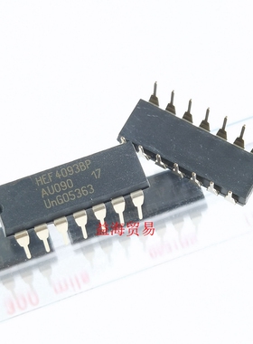HEF4093BP 直插DIP14 全新原装进口 四2输入与非施密特触发器
