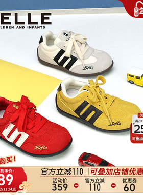 百丽童鞋女童德训鞋25秋季新款薄底红色赛车鞋儿童休闲板鞋运动鞋