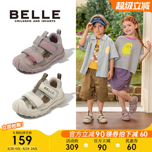 儿童防踢软底宝宝鞋 百丽童鞋 夏季 男女童运动凉鞋 子 幼儿园包头凉鞋