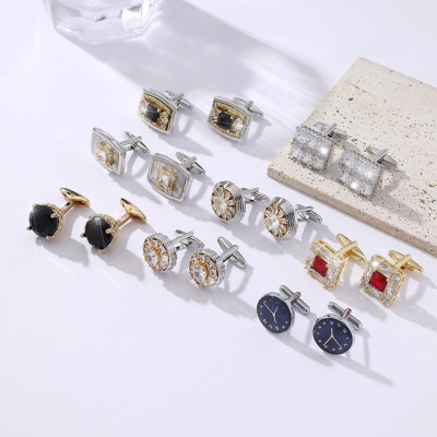 高端法式锆石男士商务袖扣礼盒