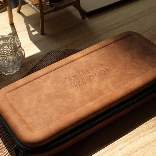 大号高级羊巴皮质机械键盘收纳套装 键盘包 绒布袋 木键盘搭子