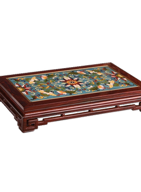 天纵小叶紫檀嵌景泰蓝底座