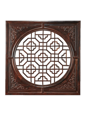 天纵大红酸枝窗花台屏