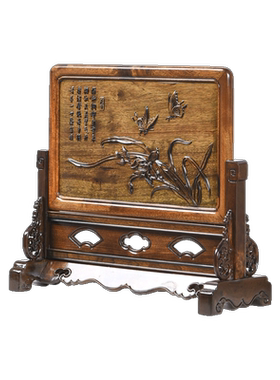 天纵阴沉木国色天香台屏