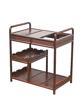 天纵大红酸枝回纹茶水柜