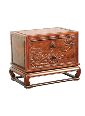 天纵大红酸枝莲花二斗柜