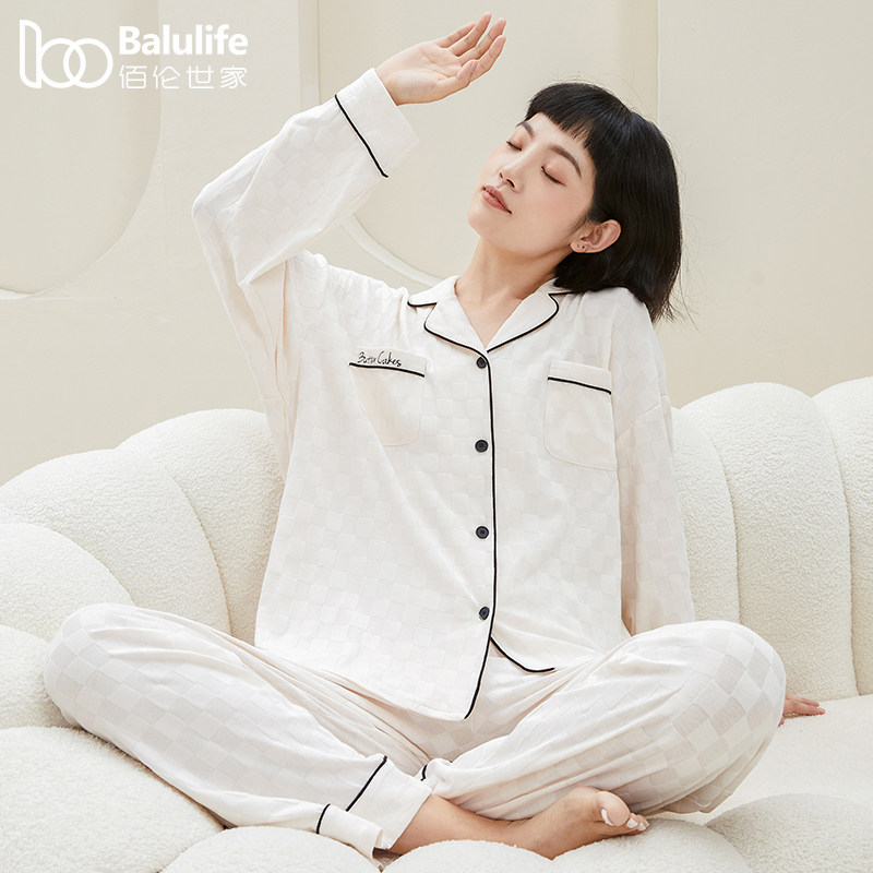 春秋款软棉棉弹力睡衣女新品家居