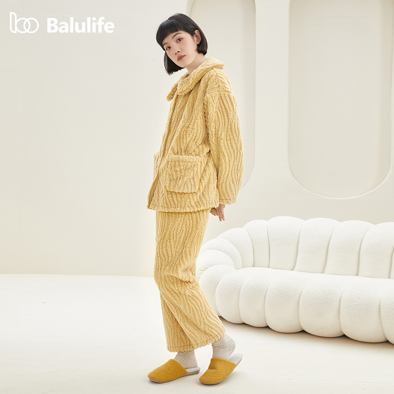 佰伦世家珊瑚绒睡衣女冬季新款