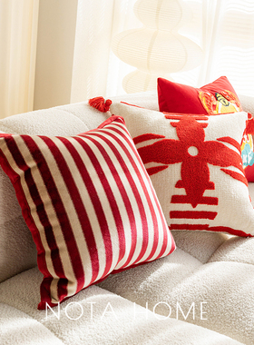 26年新年喜庆抱枕套中国风红色抱枕新家软装沙发靠枕车载柔软方枕