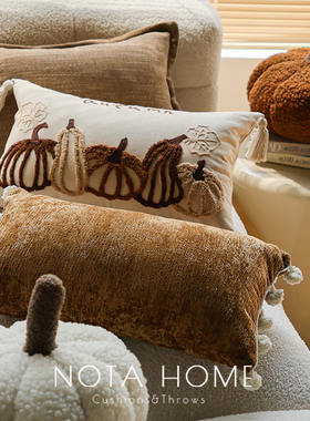 北欧风抱枕圆形南瓜靠枕节日装饰长条腰枕ins靠垫新家软装抱枕套