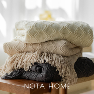 北欧简约沙发毯针织毯毛毯办公室午睡毯单人披肩斗篷盖毯冬季 毯子