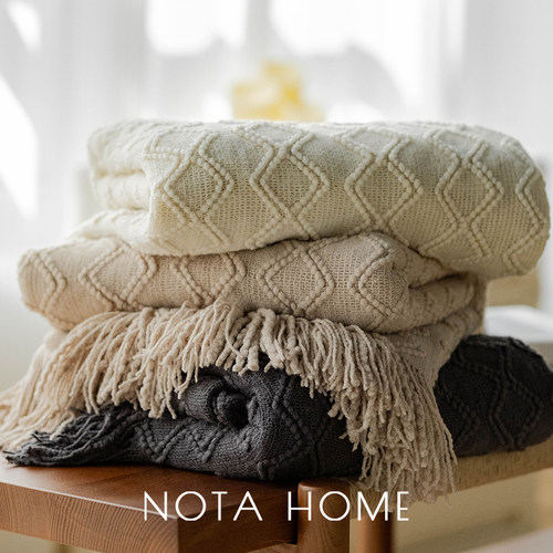 北欧简约沙发毯针织毯毛毯午睡毯