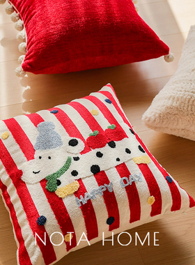 冬季毛绒抱枕红色喜庆靠枕中国风腰靠枕新家软装方枕客厅沙发靠垫