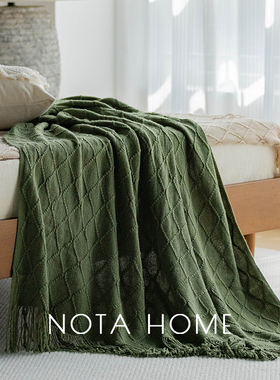 现代简约沙发毯纯色针织毯客厅沙发空调毯盖腿办公室毛毯单人毯子