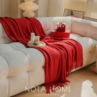 红色毯子新家喜庆沙发毯办公室休闲毯客厅空调毯单人披肩车载毛毯