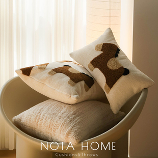 马年可爱卡通抱枕北欧风枕套样板间飘窗靠垫客厅沙发方枕车载腰枕