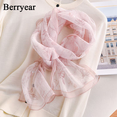 真丝丝巾长条薄款纱巾桑蚕丝围巾